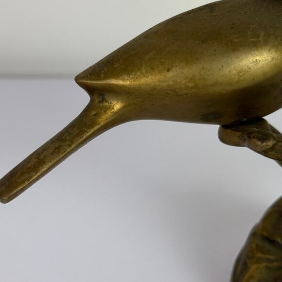 Vintage Brass Lovebird Statue Walmart Collectible Home Decor 4.5 in 1.6 lb - Picture 8 of 15